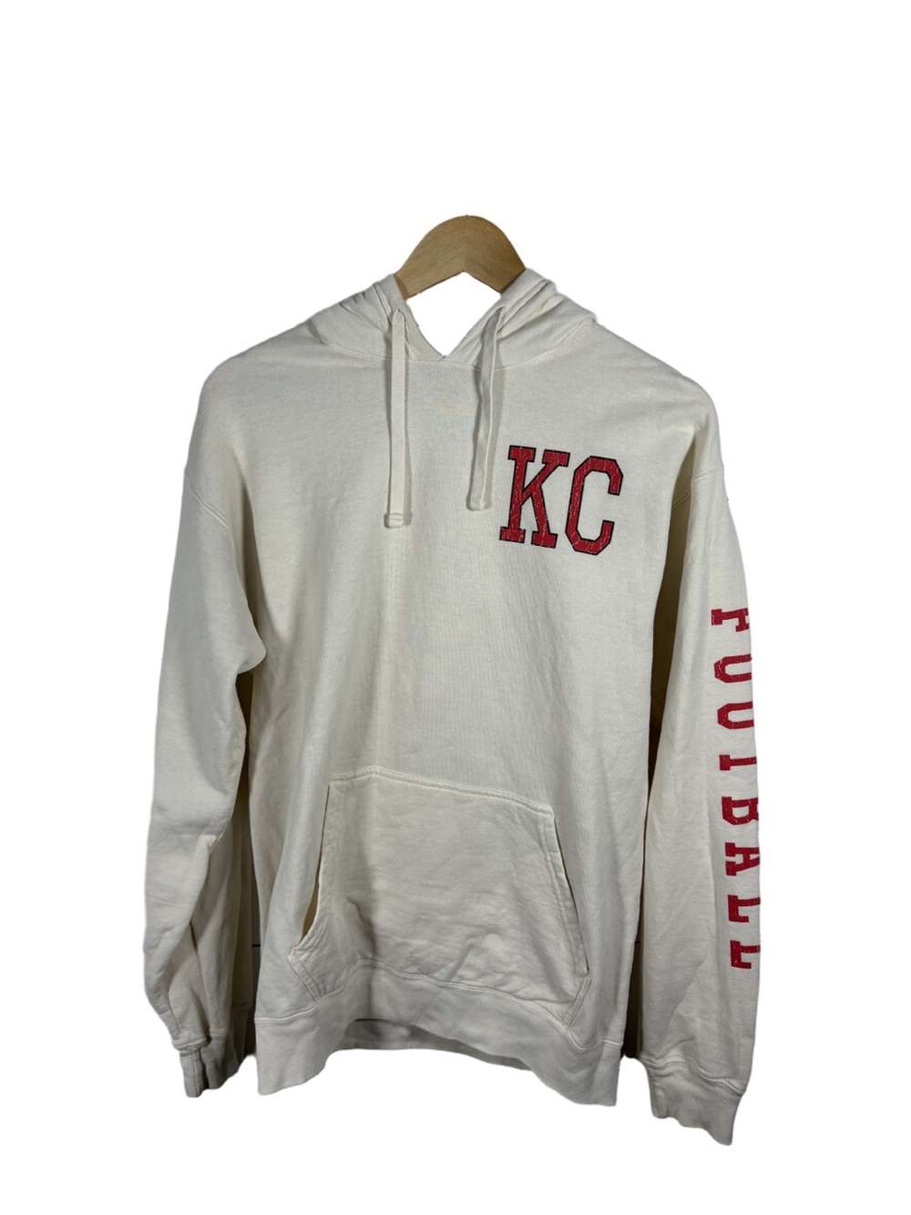 KC Kansas City Football Hoodie Comfort Wash Small